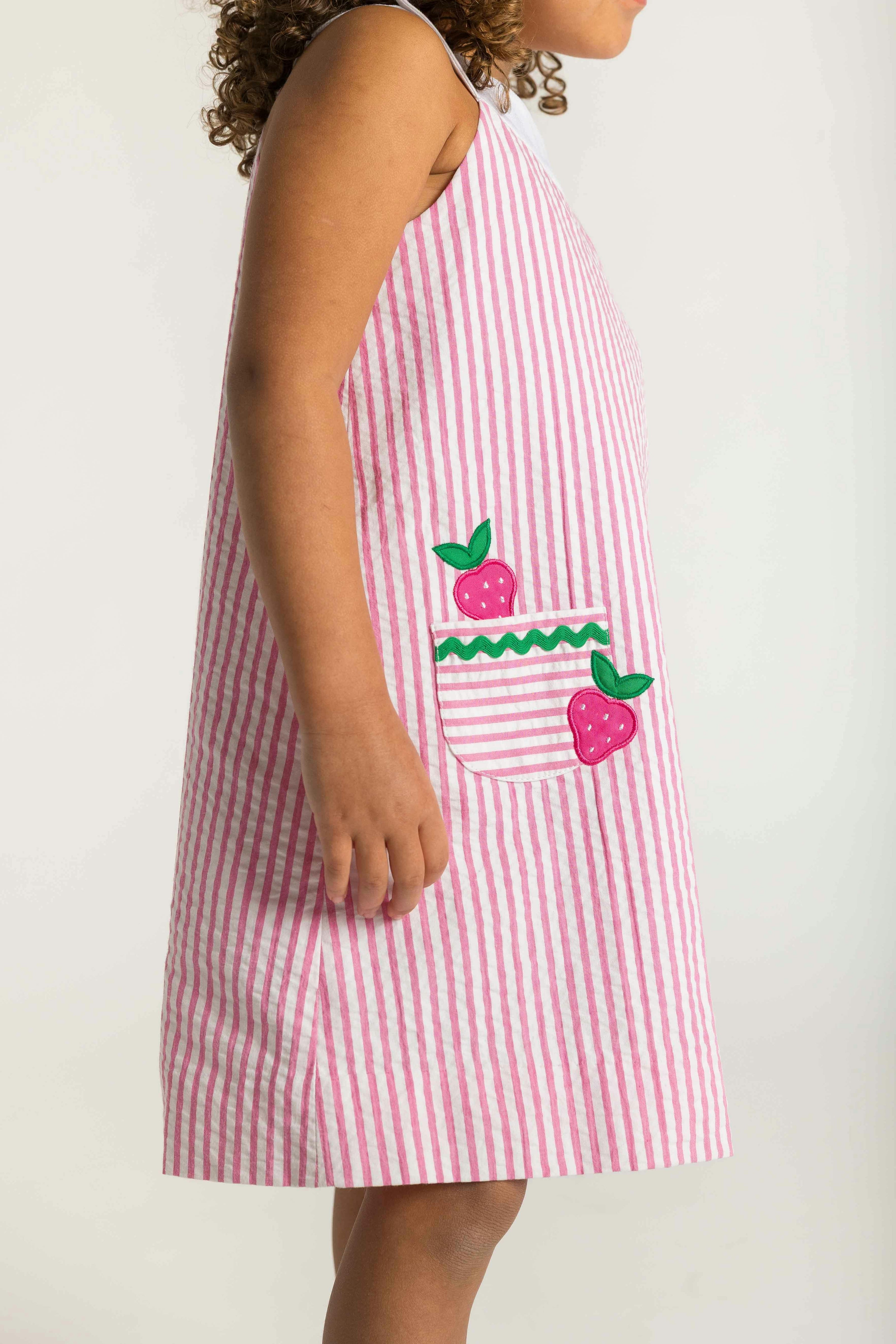 Seersucker Dress With Strawberries