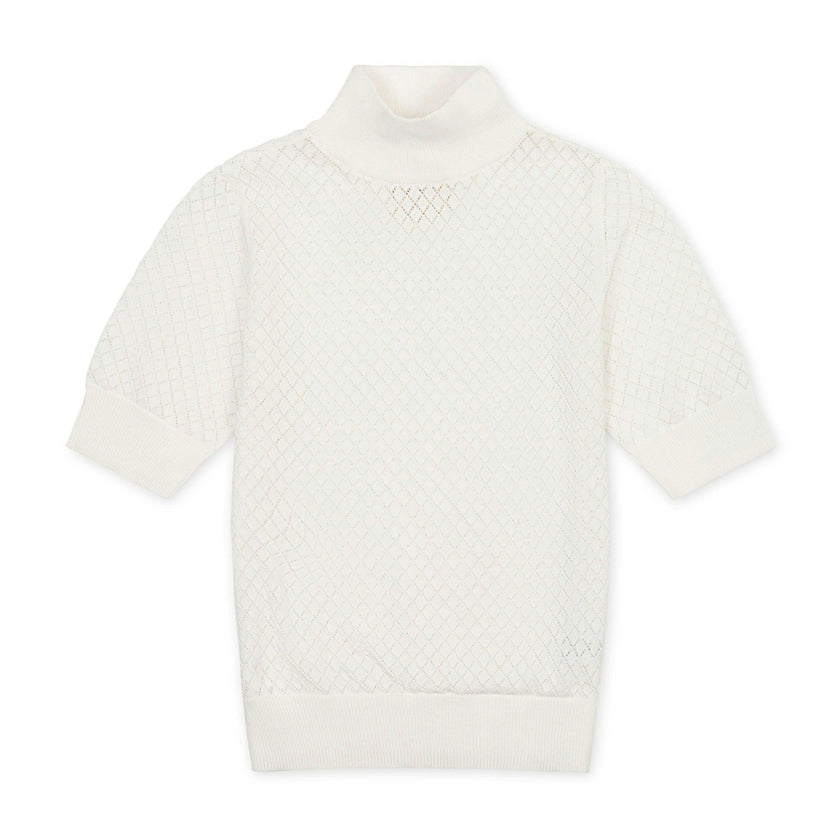 Organic Diamond Stitch Mock Neck Sweater