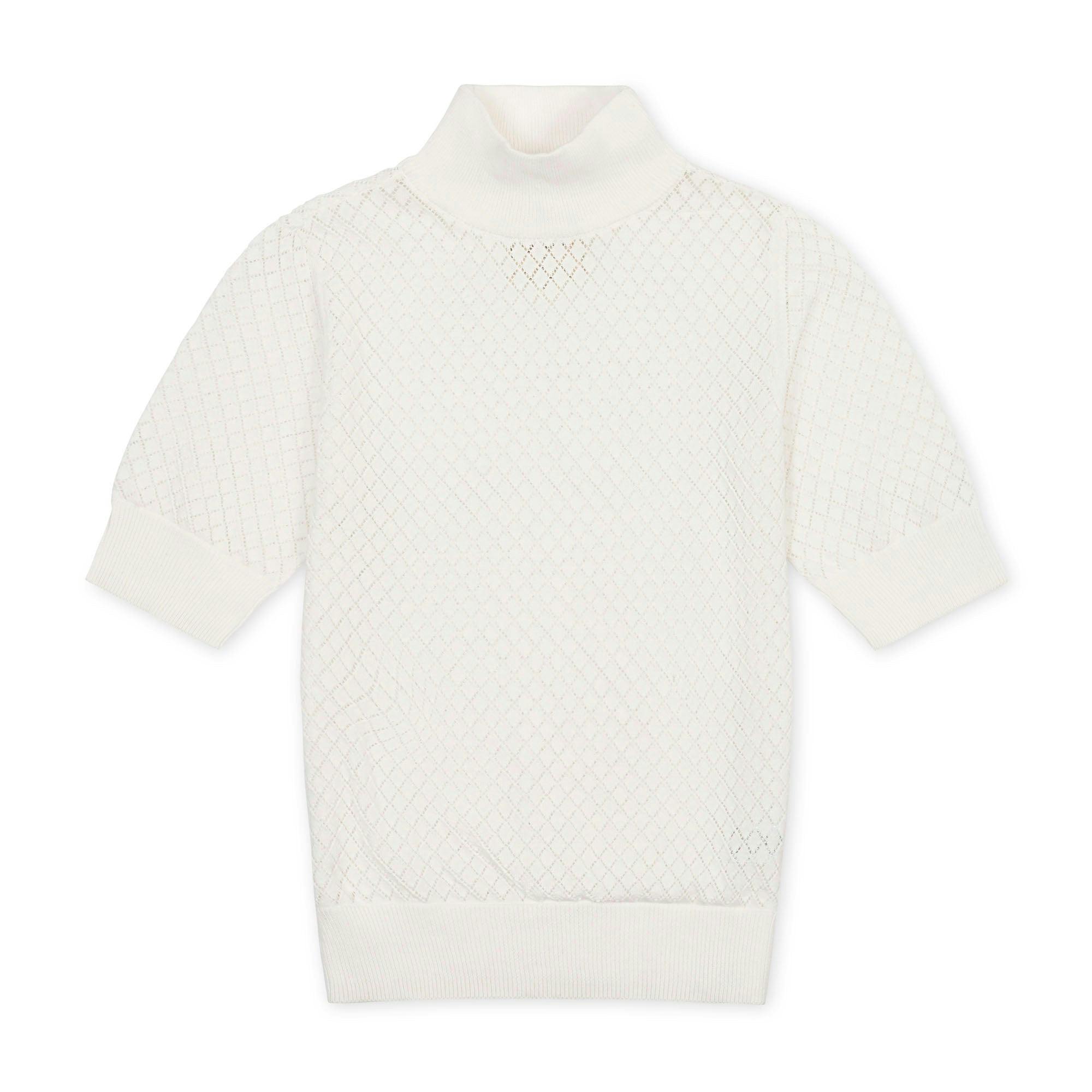 Organic Diamond Stitch Mock Neck Sweater