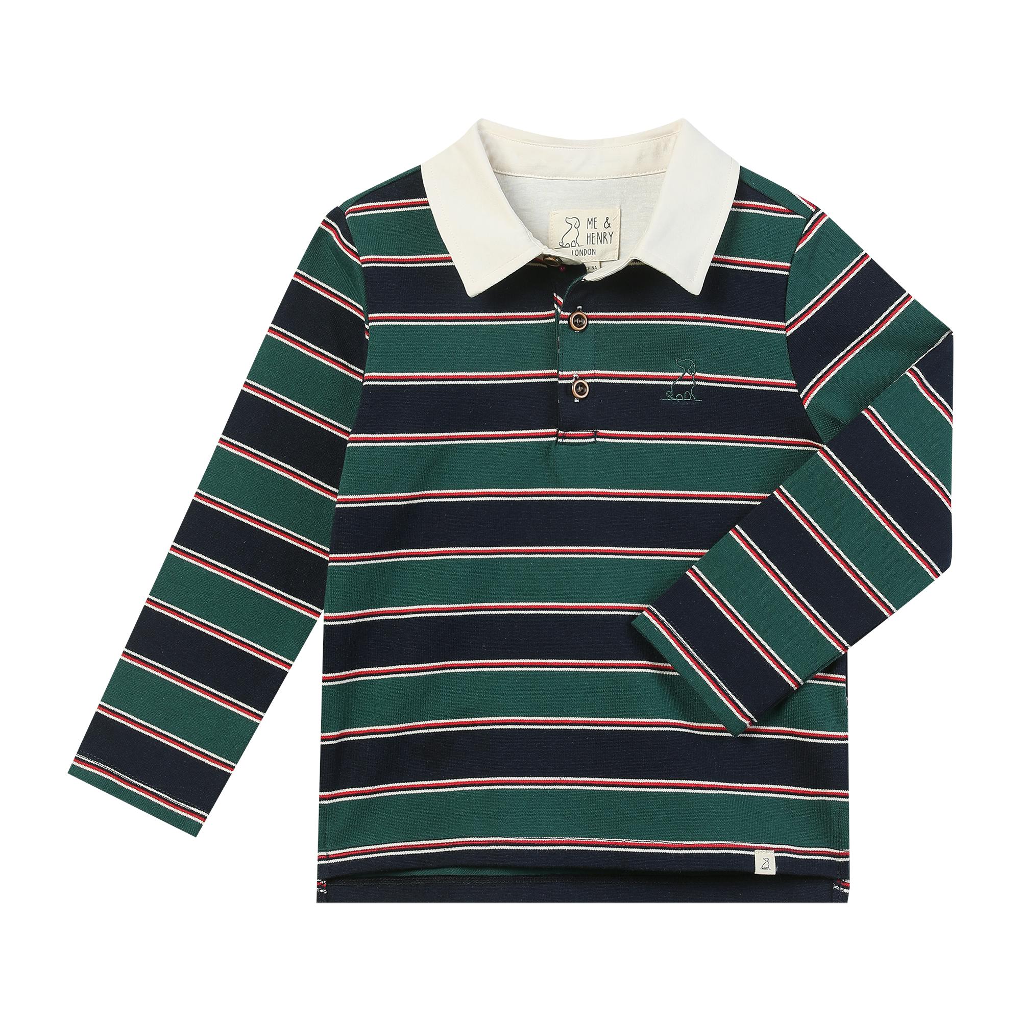 SCRUM Green/Navy/Red Stripe Rugby