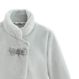Gray Plush Asymmetrical Coat
