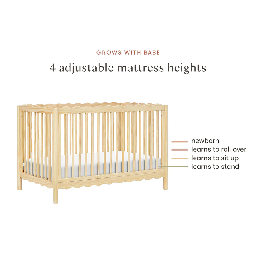 Swell 4-in-1 Convertible Crib w/Toddler Conversion Kit in Blonde