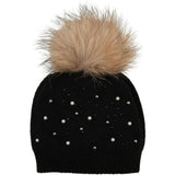 Pearl Studded Wool Hat (Snap On Pom Sold Separately)
