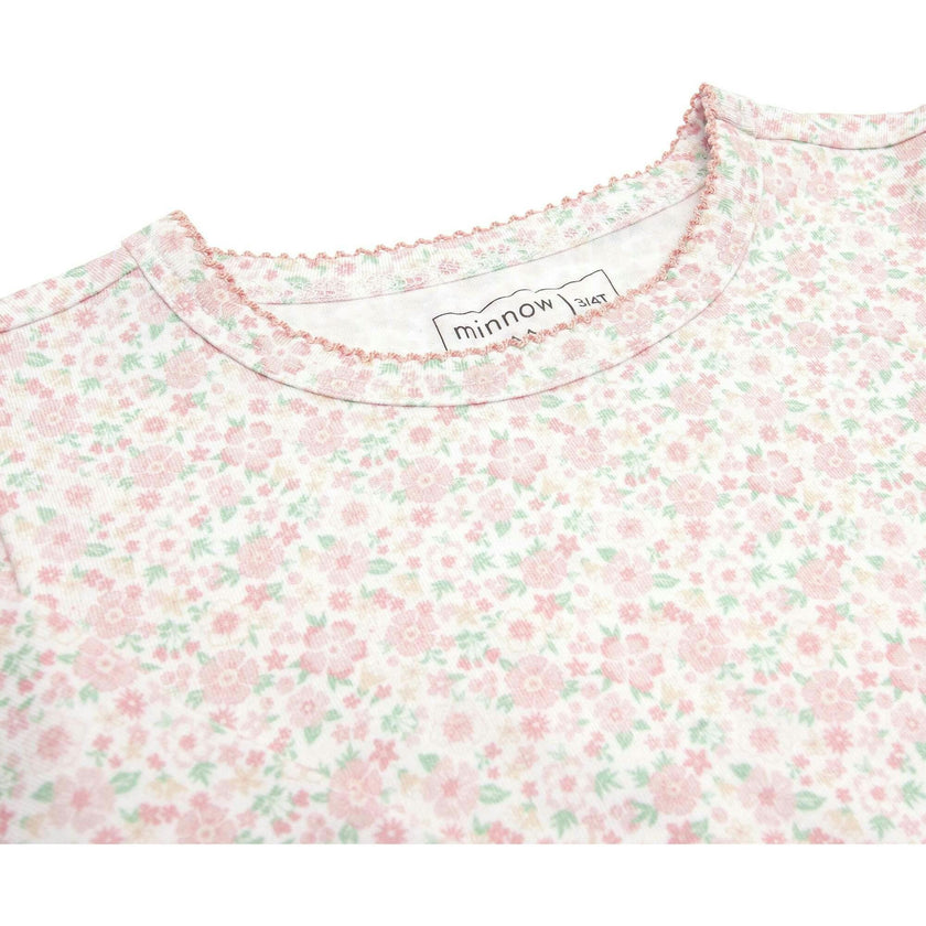 Girls Antique Floral Pima Pajama Set