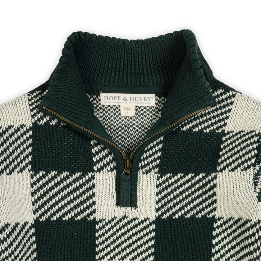 Organic Half Zip Intarsia Sweater