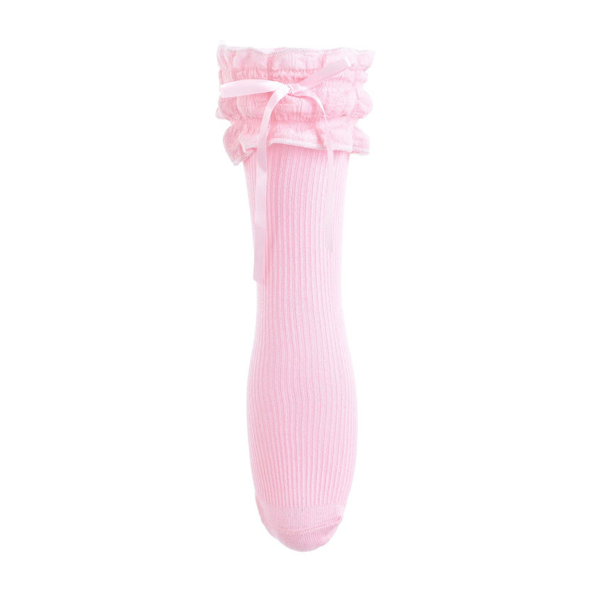 Ruffled Ribbon Long Socks