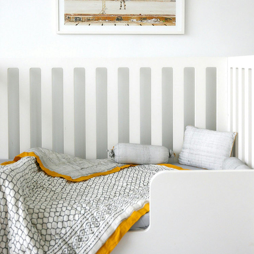 Block-Printed Cotton Crib Quilt