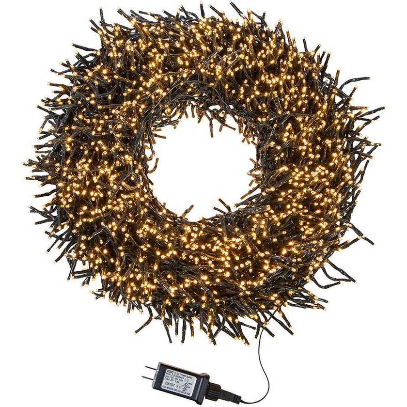 3000-Light 98-Foot Cluster Garland with Classic White LED Lights