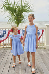 Smocked Bishop Dress - Flags