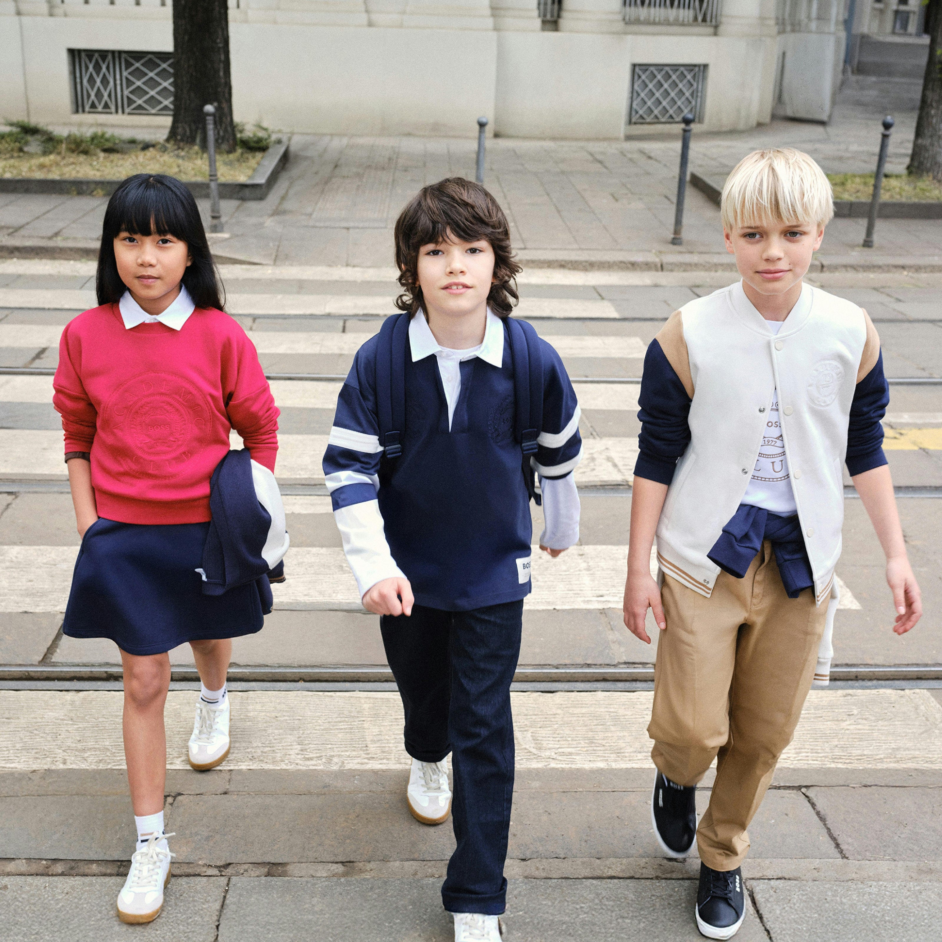 Ivory Varsity-Style Cardigan Jacket