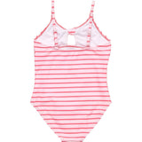 Coral Stripe Sustainable Bow Swimsuit