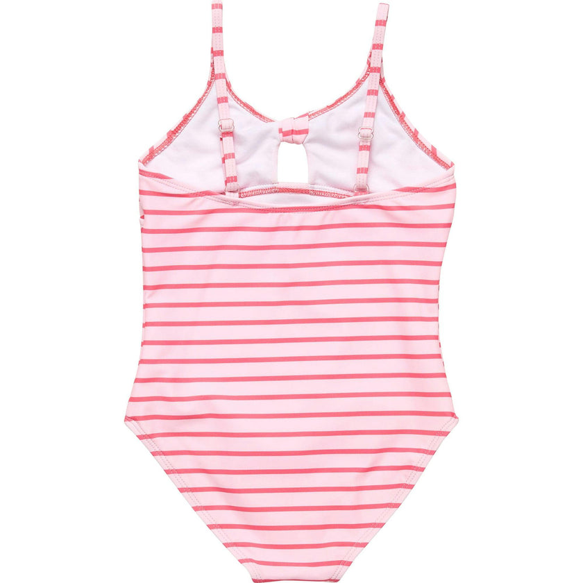 Coral Stripe Sustainable Bow Swimsuit