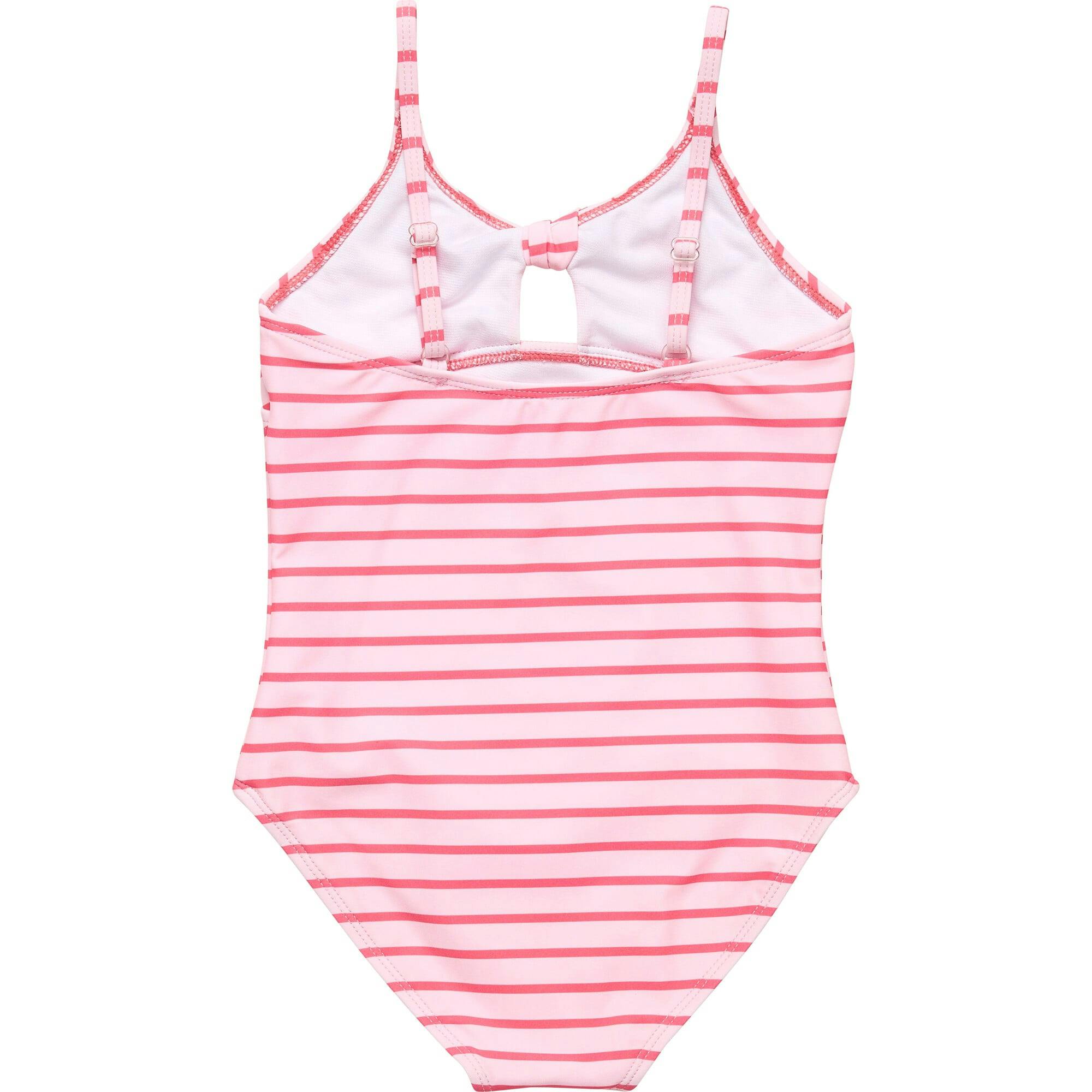 Coral Stripe Sustainable Bow Swimsuit