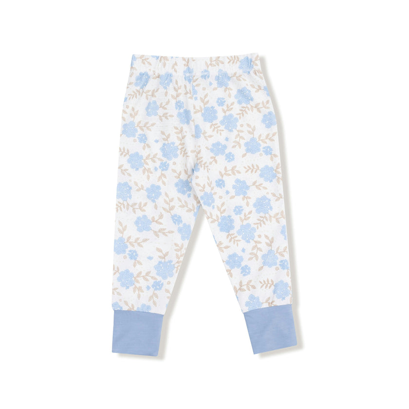 Baby Blue Floral - Short Sleeve Loungewear Set