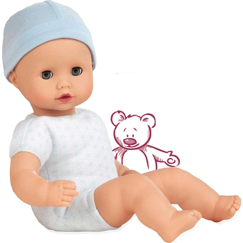 Muffin to Dress 13" Soft Cloth/Vinyl Baby Doll in Blue with Blue Sleeping Eyes