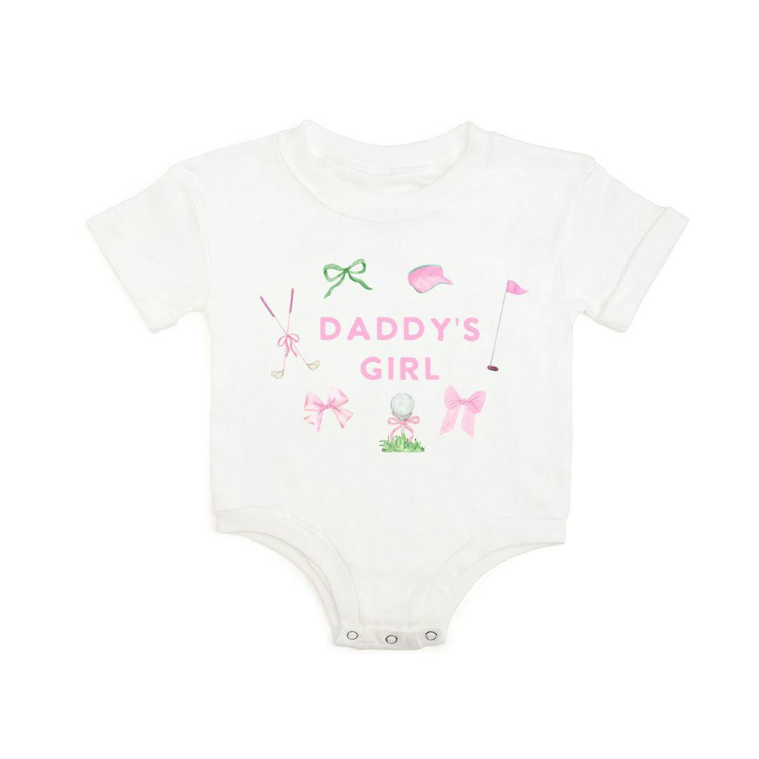 Daddy's Girl Golf Icon Short Sleeve Romper - White