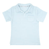 boys light blue french terry polo