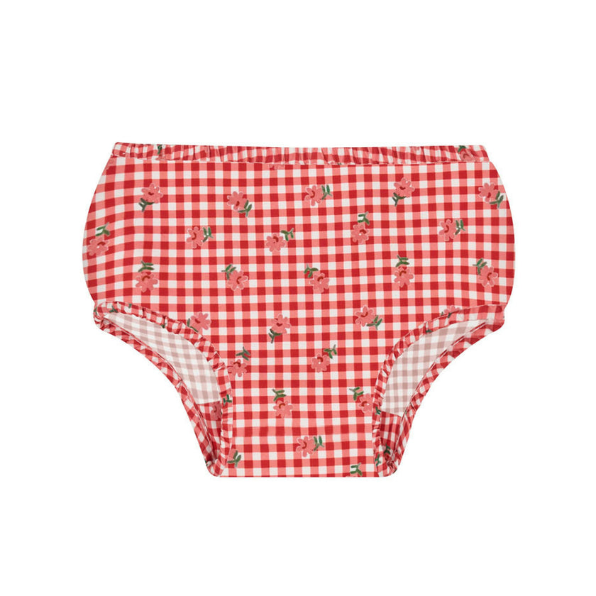 baby cranberry gingham diaper cover