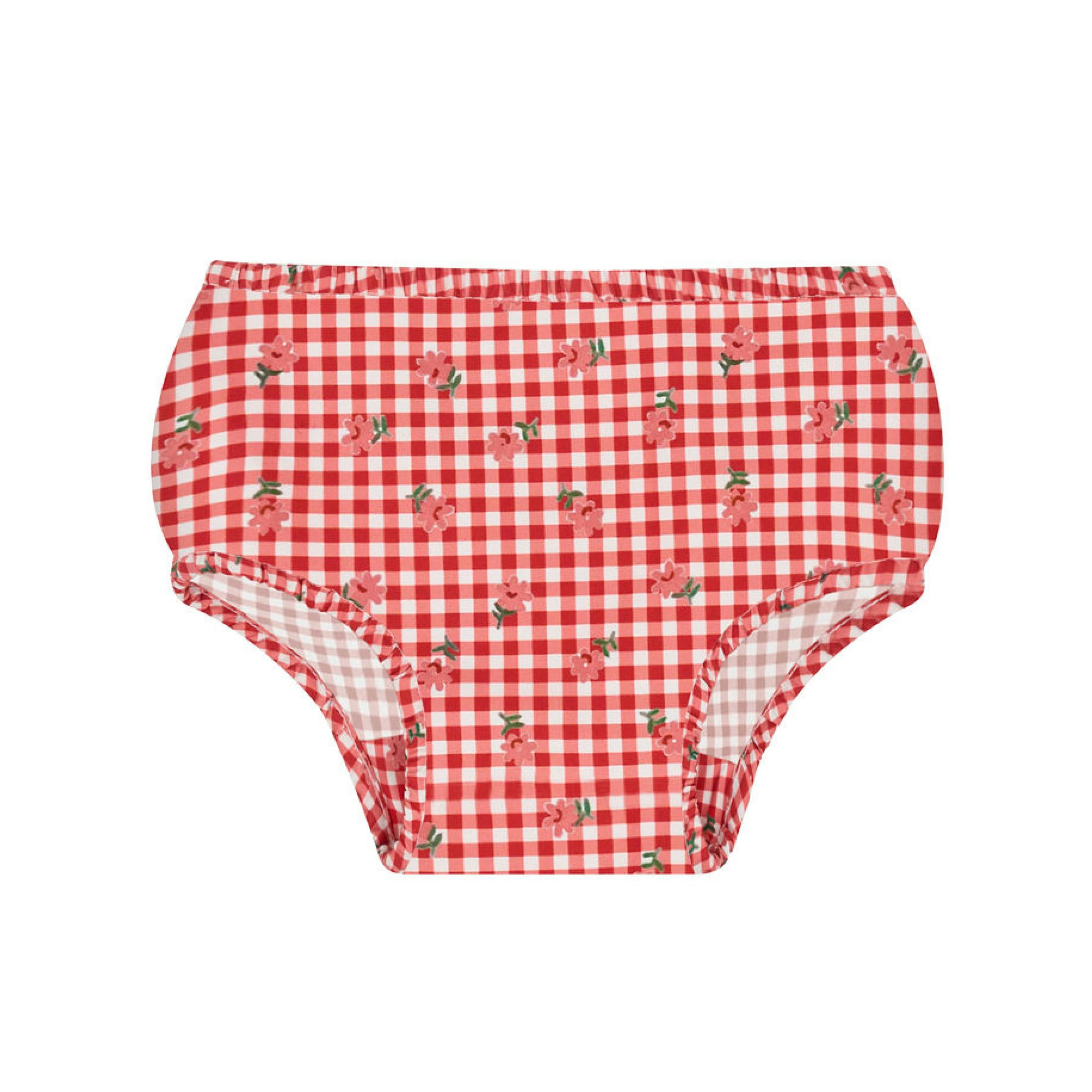 baby cranberry gingham diaper cover