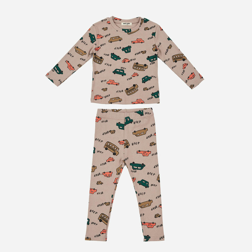Hand-Drawn Cars PJ Set