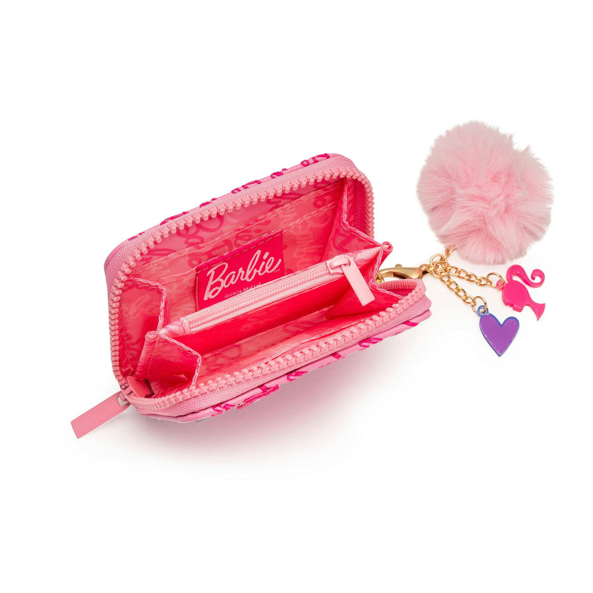 Barbie™ Ribbon Script Kids Zip Wallet with Pom Charm