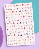 Kpop Nail Stickers - 4 sheet set