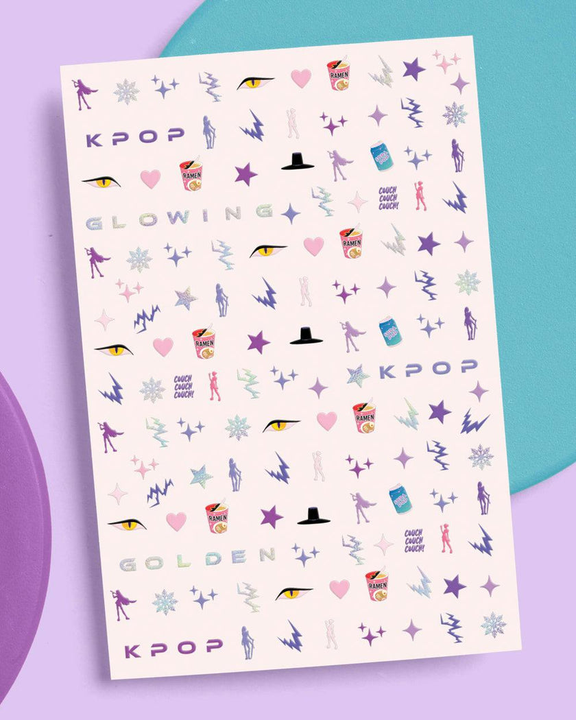 Kpop Nail Stickers - 4 sheet set