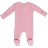 Solid Rose Elegance - 2 Way Zipper Footie
