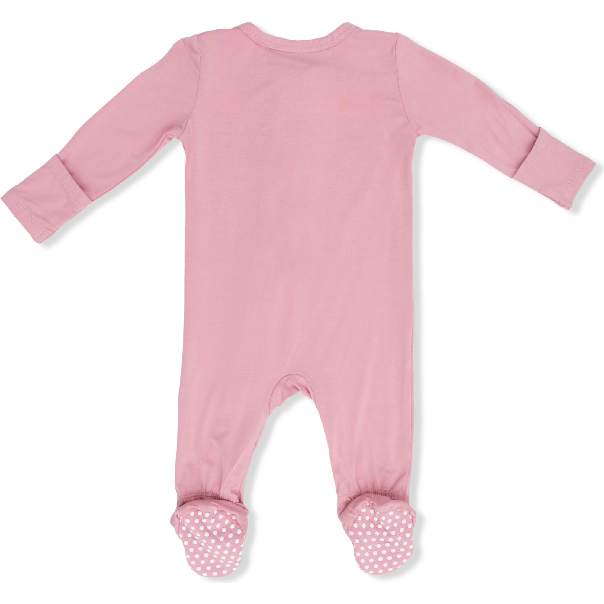 Solid Rose Elegance - 2 Way Zipper Footie