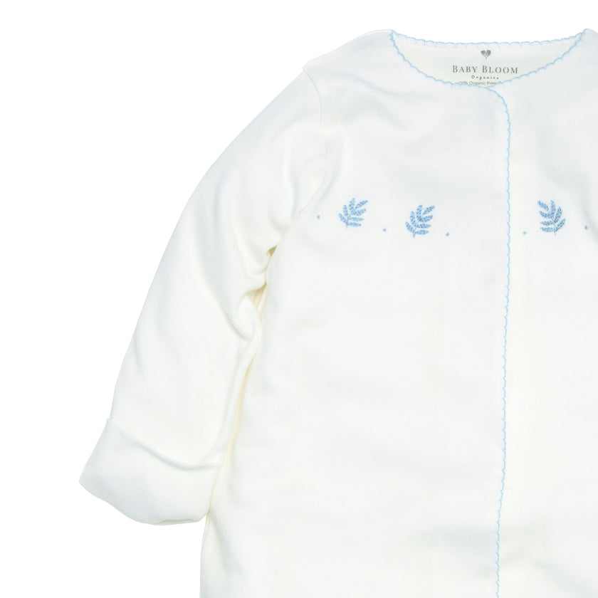 Organic Pima Baby Gown Palm Blue
