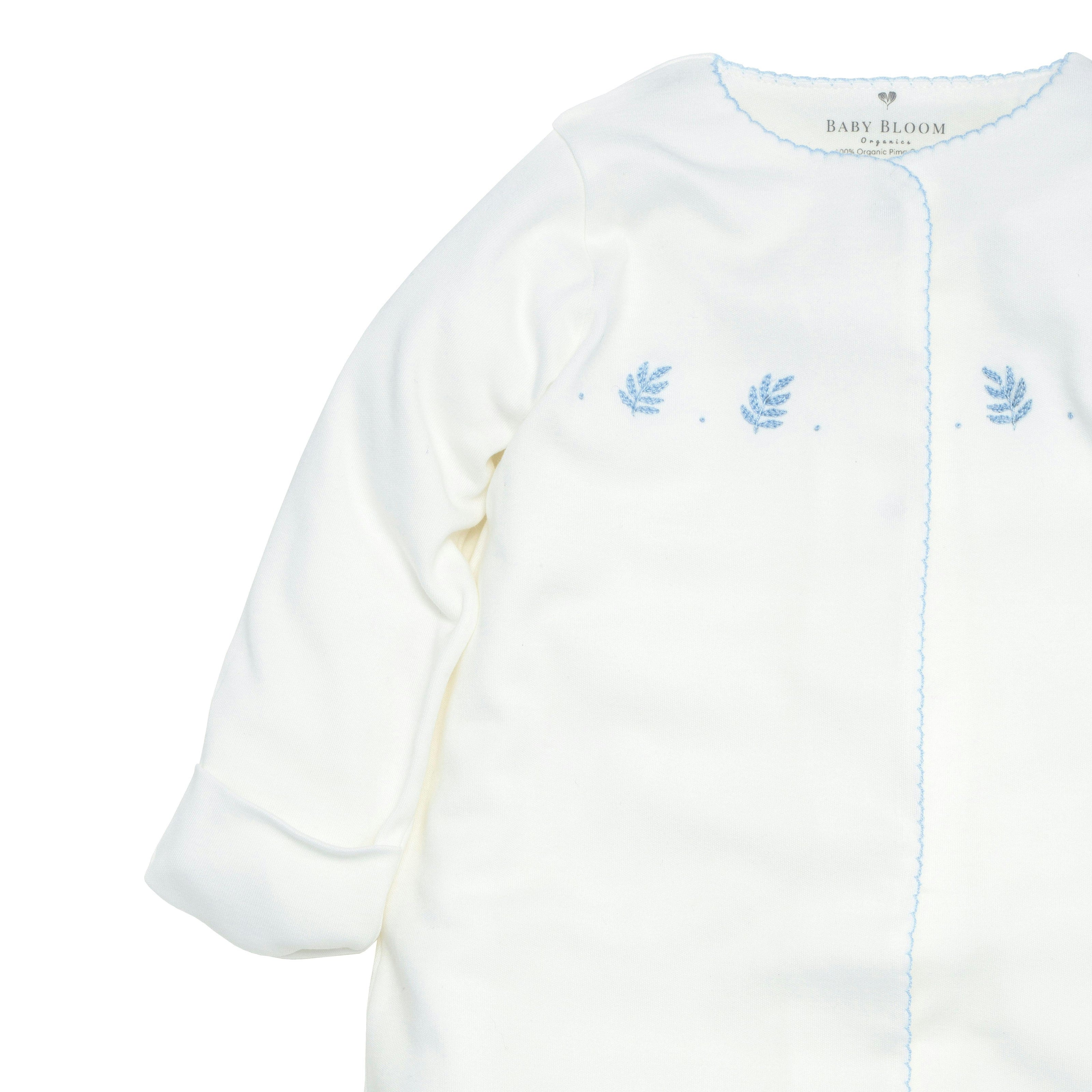 Organic Pima Baby Gown Palm Blue