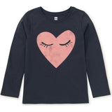 Eyes Only For You Graphic Print Crew Neck Long Sleeve T-Shirt, Blue