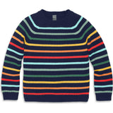 Kids crewneck sweater in rainbow stripe