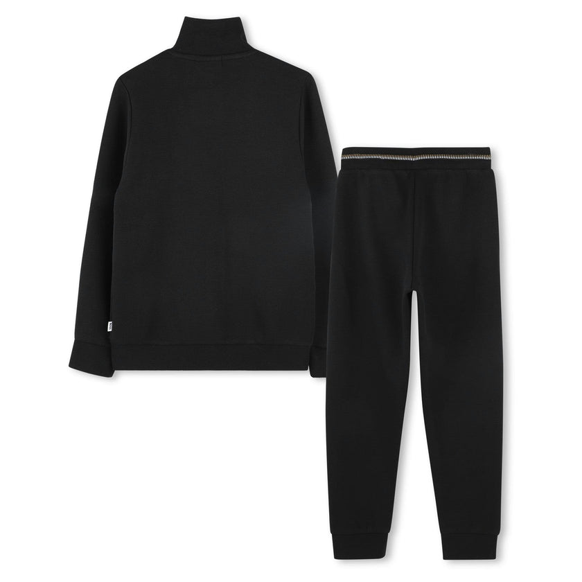 Black Cardigan Track Outfit Set