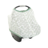 Cotton Muslin Car Seat Canopy - Leaf Motif