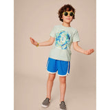 Sharks & Diver Graphic Tee, Green