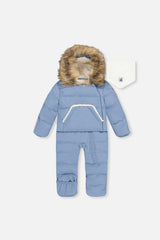 Baby Snug One Piece Snowsuit Adapted For Car Seats Blue Grey