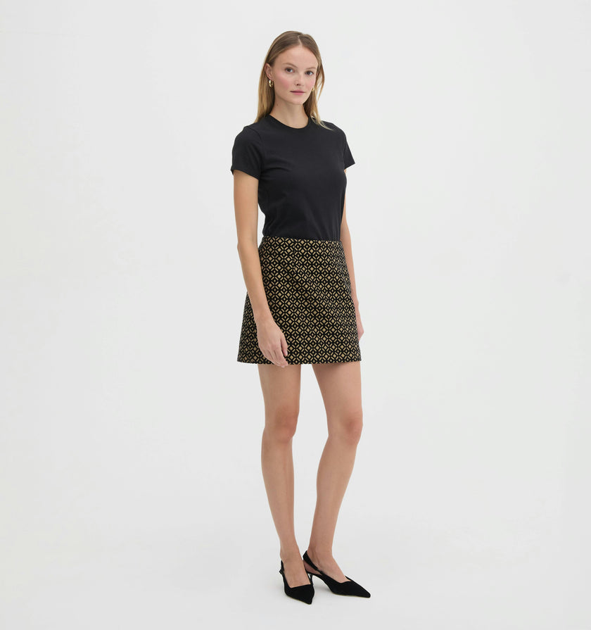 The Hallie Skirt - Byzantine Brocade, Black/Gold