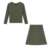 Rib V-Neck 2PC Set