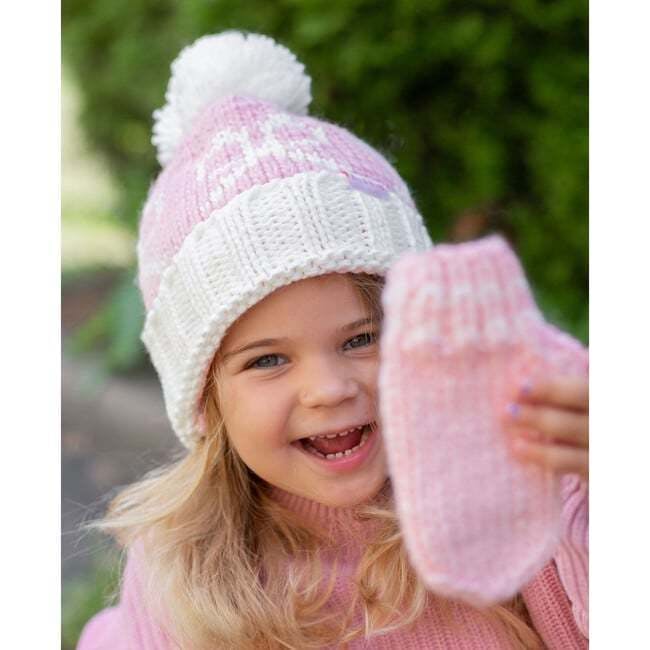 Bows Bobble Hat & Mittens Set