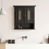 Windsor Wooden Wall Cabinet with Glass Mosaic Doors