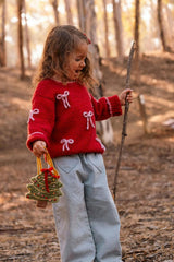 Bow Sweater in Crimson