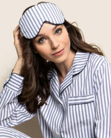 Adult's Twill Sleep Mask in Navy French Ticking (NEW)