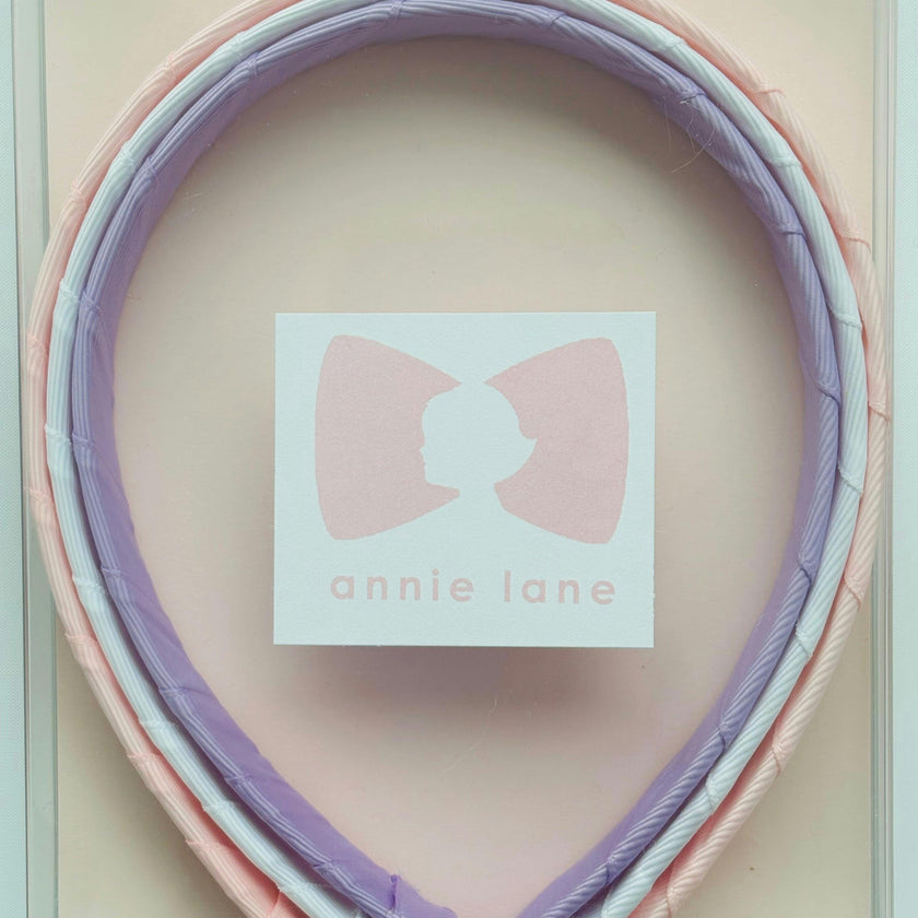 Headbands - Classic Grosgrain - Light Pink, White & Orchid - Set of 3