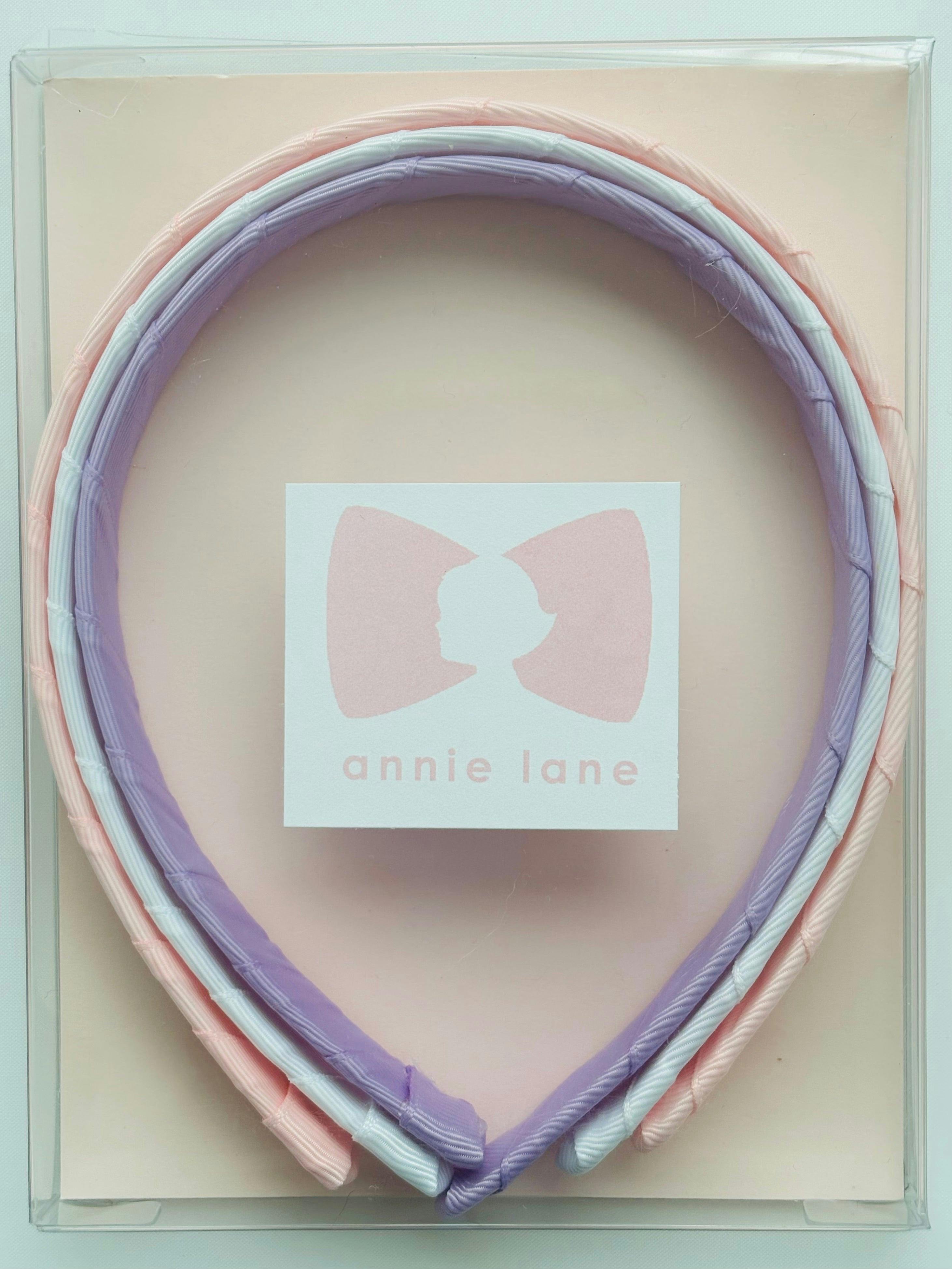 Headbands - Classic Grosgrain - Light Pink, White & Orchid - Set of 3