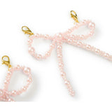 Packed Party Pink Pearl Bow Shoe Charms - Multi-Sized Faux Pearl Bow Charms with Lobster Clips for Sneakers, 2.75x3.3 Inch