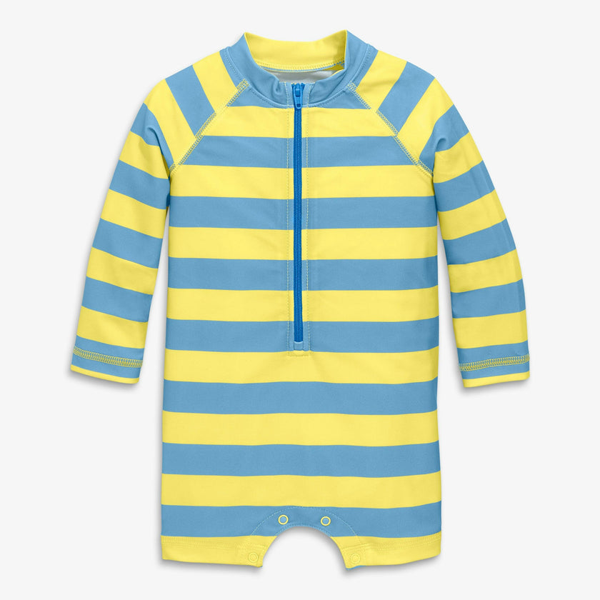 Baby one-piece rash guard in stripe