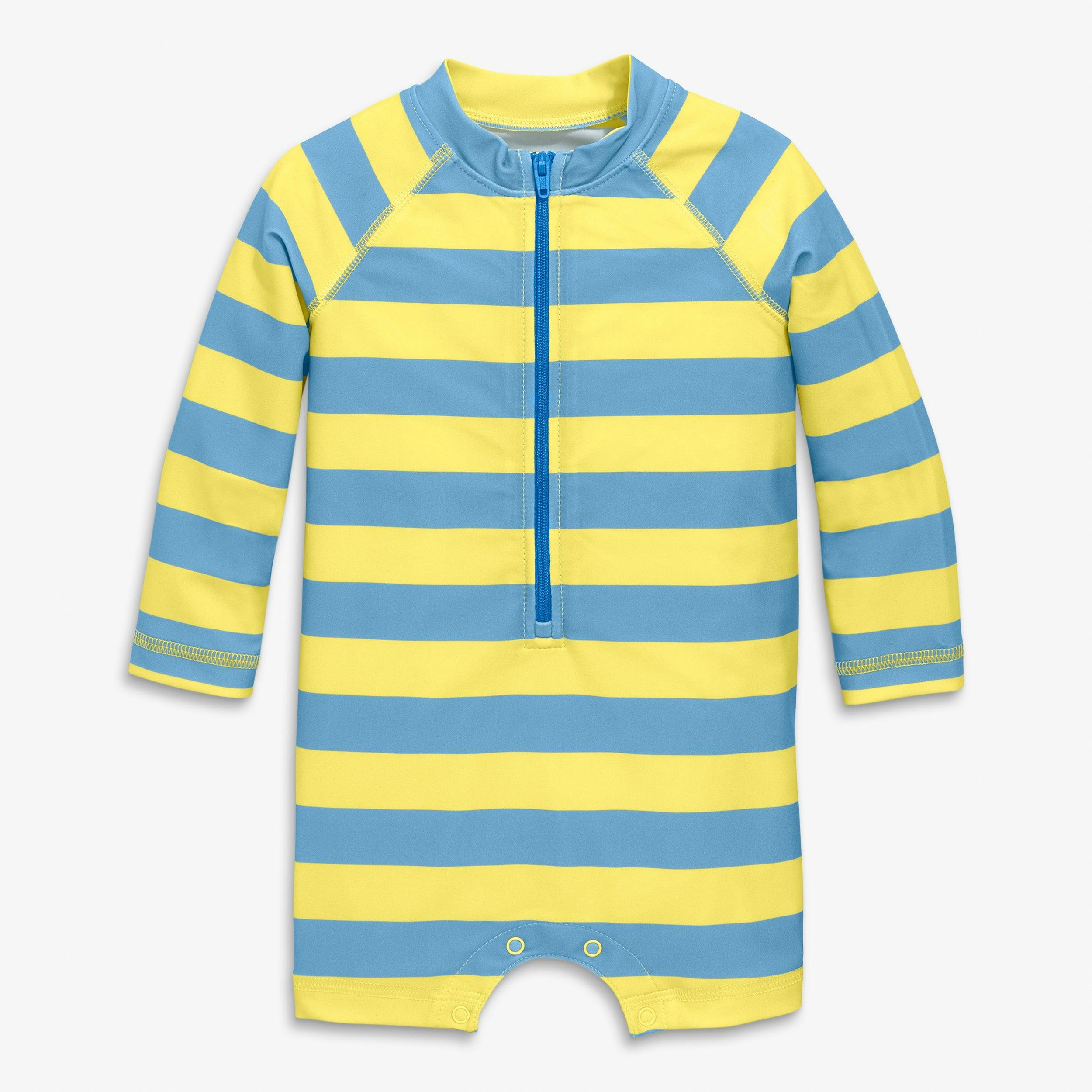 Baby one-piece rash guard in stripe