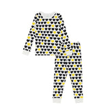 Black & Yellow Hearts Two piece Kids Pajama