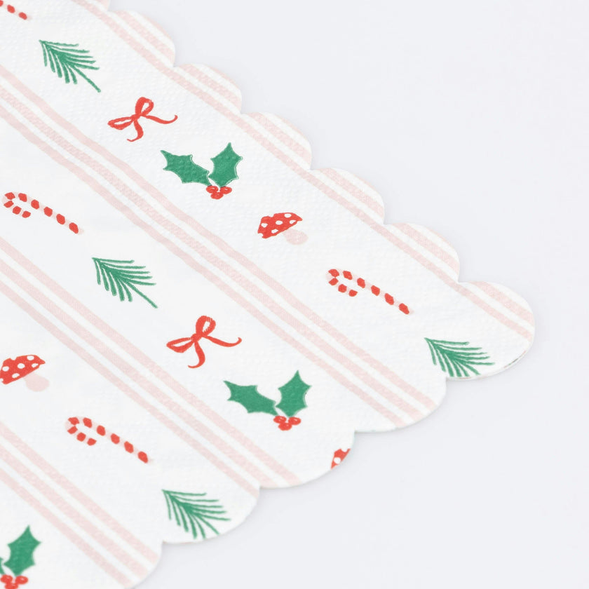 Festive Icon Stripes Large Napkins